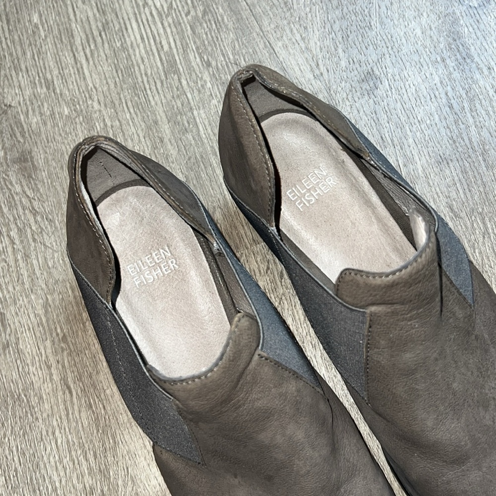 Eileen Fisher Perry Tumbled Nubuck Bootie Ankle Boots - Picture 4 of 8